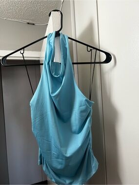 H&M Aqua Blue Draped Halter Camisole